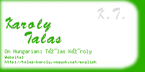 karoly talas business card